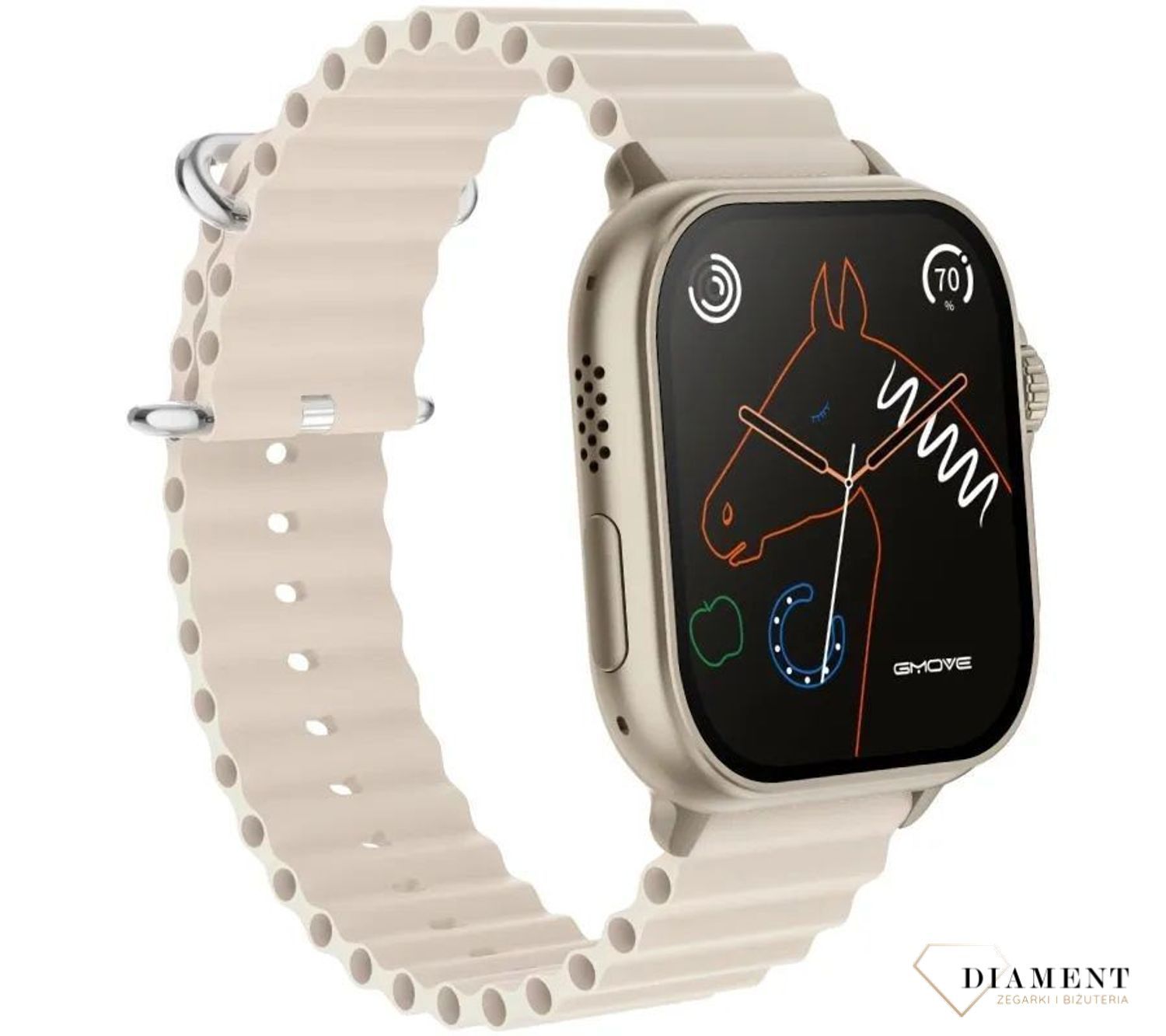 Zegarek Smartwatch Rubicon na szarym pasku RNCF17 z rozmowami. Zegarek sportowy smartwatch. Zegarek z możliwością rozmów. Zegarek Rubicon smartwatch na pasku. Zegarek smartwatch idealny na prezent (3).jpg